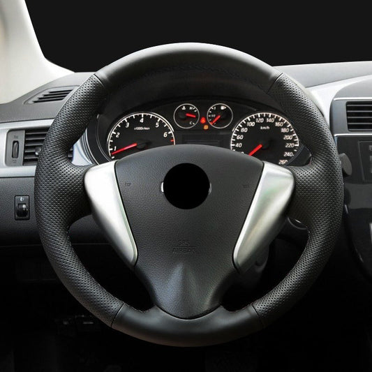 NISSAN日産 編み込み 本革 オーダーメイド 四季汎用 薄型 ステアリングカバー ハンドル 専用ハンドルカバー | iCarCompanion