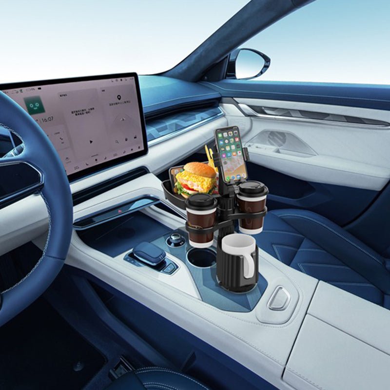 車用カップホルダー 車載 カップホルダ 車内収納ボックス車載テーブル スマホ置き 調整可能なベース 車載 取付簡単 滑り止め 小物置き 多機能 使い勝手 - iCarCompanion