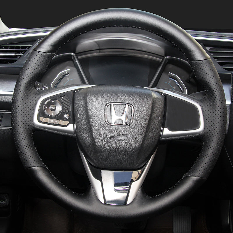 HONDA ホンダ 本革 グリップ感抜群 編み込み オーダーメイド ハンドルカバー 取り付け簡単 専用ハンドルカバー | iCarCompanion