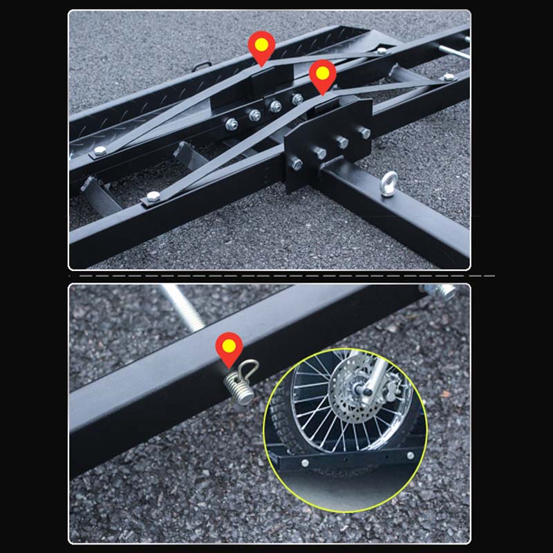 車用オートバイラック リアドア用 耐荷重強 取付簡単 安定 ヒッチ付き モーターサイクルキャリア - iCarCompanion