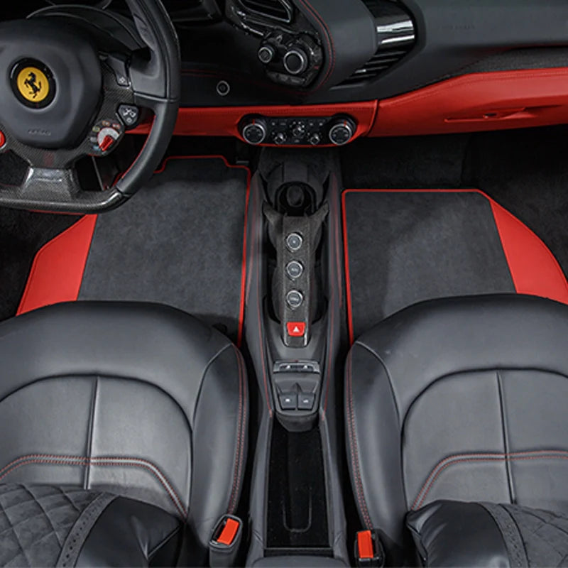 フェラーリ 488 上品 Justfit保証 最上級フロアマット 左右ハンドル対応 掃除簡単 清潔 専用フロアマット | iCarCompanion