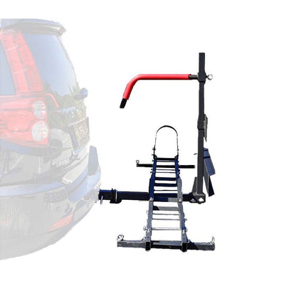 車用オートバイラック リアドア用 耐荷重強 取付簡単 安定 ヒッチ付き モーターサイクルキャリア - iCarCompanion