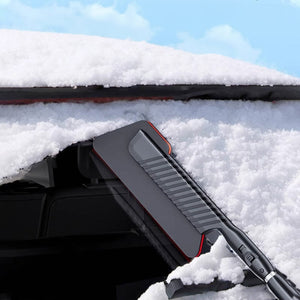 スノーブラシ スノースクレーパー 車 除雪ブラシ 雪かき 3 in 1 多機能 車用スノーブラシ 伸縮式アルミハンドル 雪対策の商品画像 1