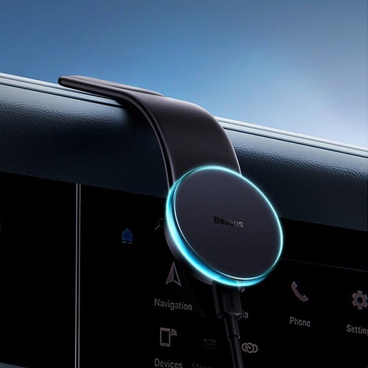 車載ワイヤレス充電器 LEDライト付き360度回転 安定性 粘着ゲル吸盤＆エアコン吹き出し口式兼用 片手操作 置くだけワイヤレス充電 スマホホルダー 車用スマホホルダー | iCarCompanion