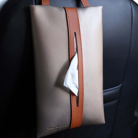 車用収納 シートバック用 ティッシュ箱 高級感デザイン おしゃれ 多色 いい触感 ソフトレザー - iCarCompanion