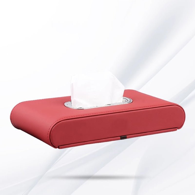 車用 ティッシュケース カバー カー 用品 アクセサリー PUレザー 革 箱 ティッシュ 取り付け簡単 車用品 家庭用便利グッズ 吊り下げ式 置き式 - iCarCompanion
