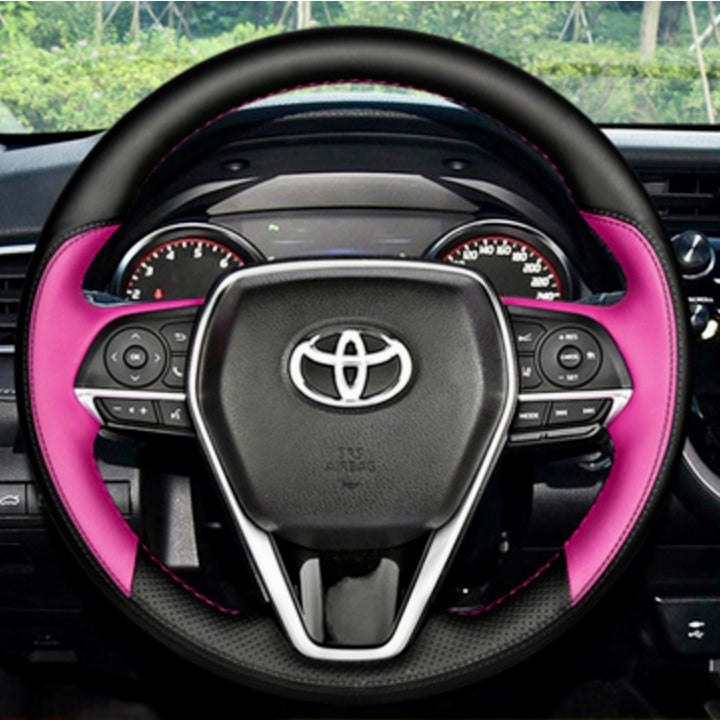 TOYOTA トヨタ 本革 編み込み式 ハンドルカバー フィット感抜群 手触れよし 専用ハンドルカバー | iCarCompanion