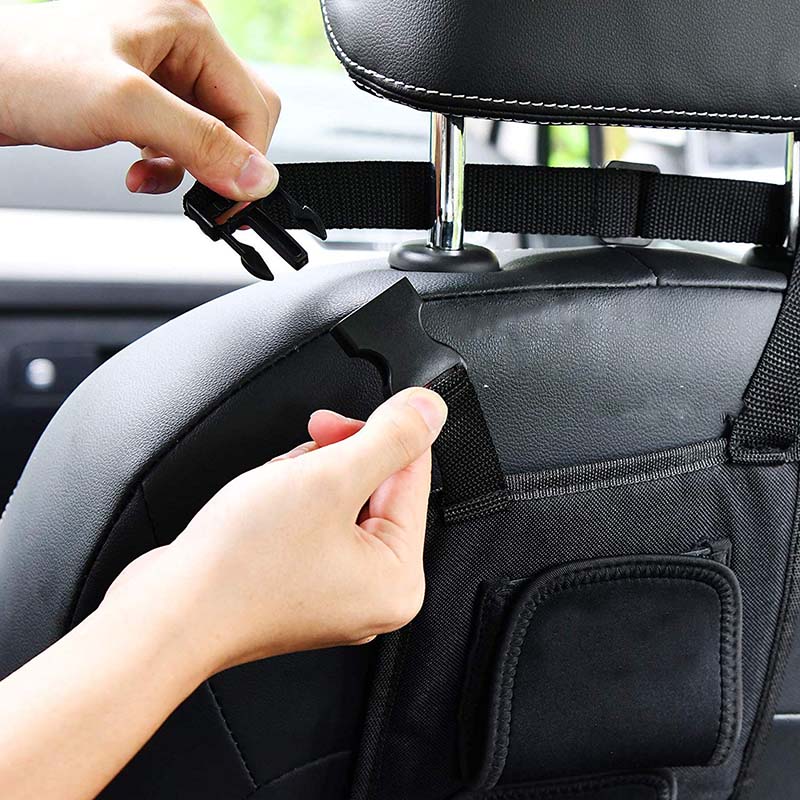 車用収納 釣り竿ラック 多機能 しっかり シートバック用 マジックテープ固定 釣り道具収納 - iCarCompanion