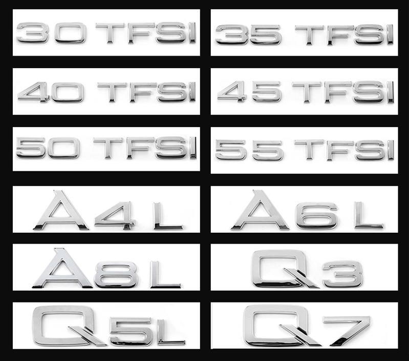 新しいアウディA3A4L A6L Q5L Q7A8L車のラベルステッカー番号文字排気量車のステッカー車のテールラベル