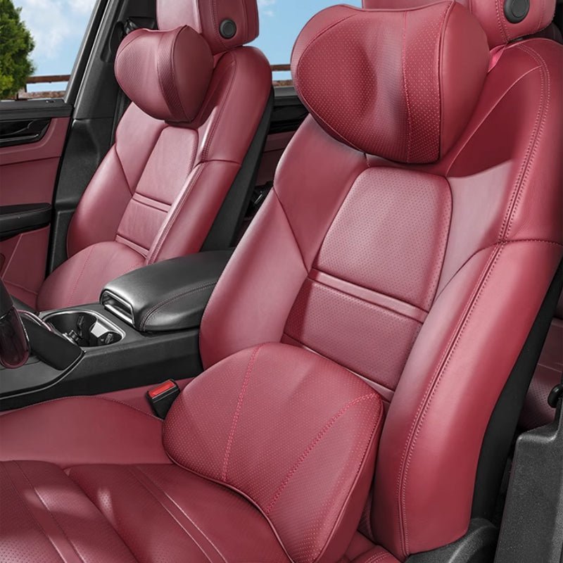 車 腰クッション 背もたれクッション 車ヘッドレスト ネックパッド 低反発 ファッション 長時間運転頚椎 腰サポート 通気性 調節可能 専用シートクッション | iCarCompanion