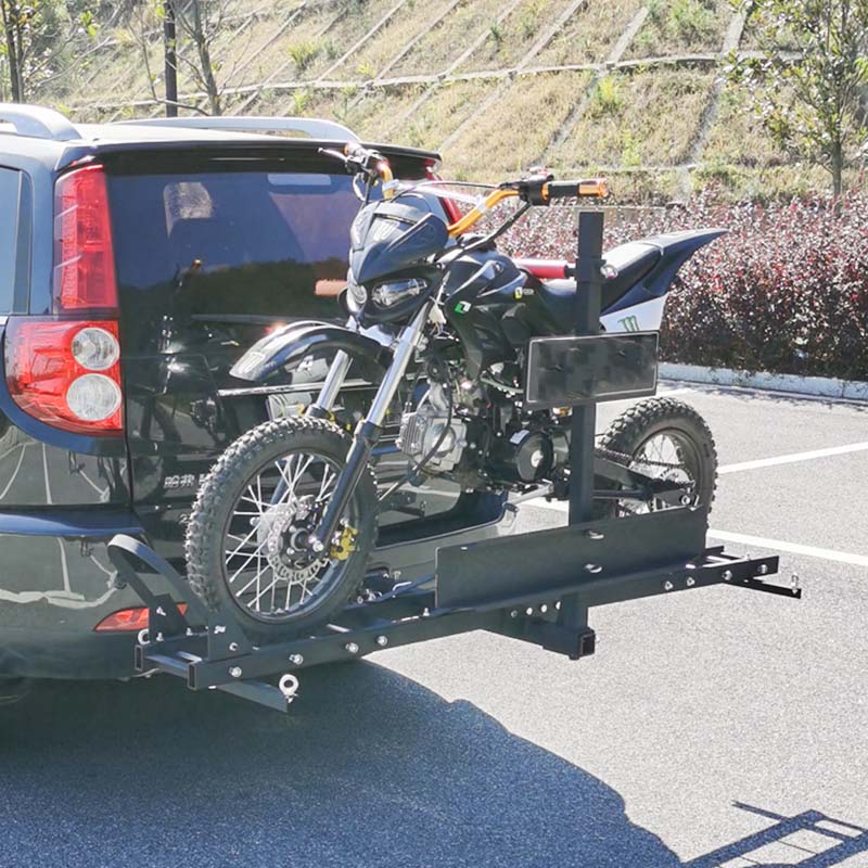 車用オートバイラック リアドア用 耐荷重強 取付簡単 安定 ヒッチ付き モーターサイクルキャリア - iCarCompanion