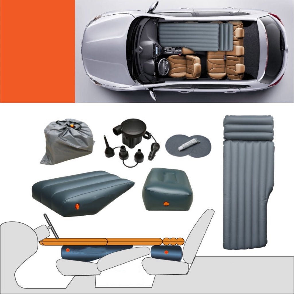 車中泊 シングル ドライブ 夏 キャンプ 快適 多用 軽量 便利 省スペース 旅行 エアーベッド - iCarCompanion