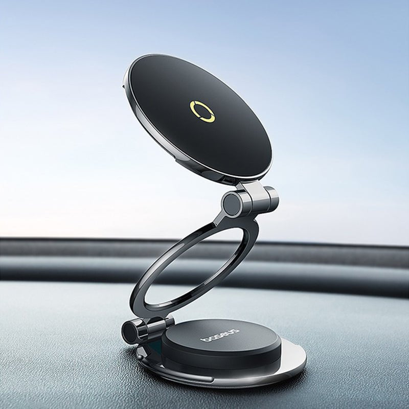 マグネット車載スマホホルダー超強力吸着 多角度調整 360°回転な台座 車用ホルダー 折りたたみ式 片手操作 安定 落ちない 全機種対応 - iCarCompanion