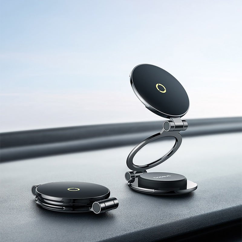 マグネット車載スマホホルダー超強力吸着 多角度調整 360°回転な台座 車用ホルダー 折りたたみ式 片手操作 安定 落ちない 全機種対応 - iCarCompanion