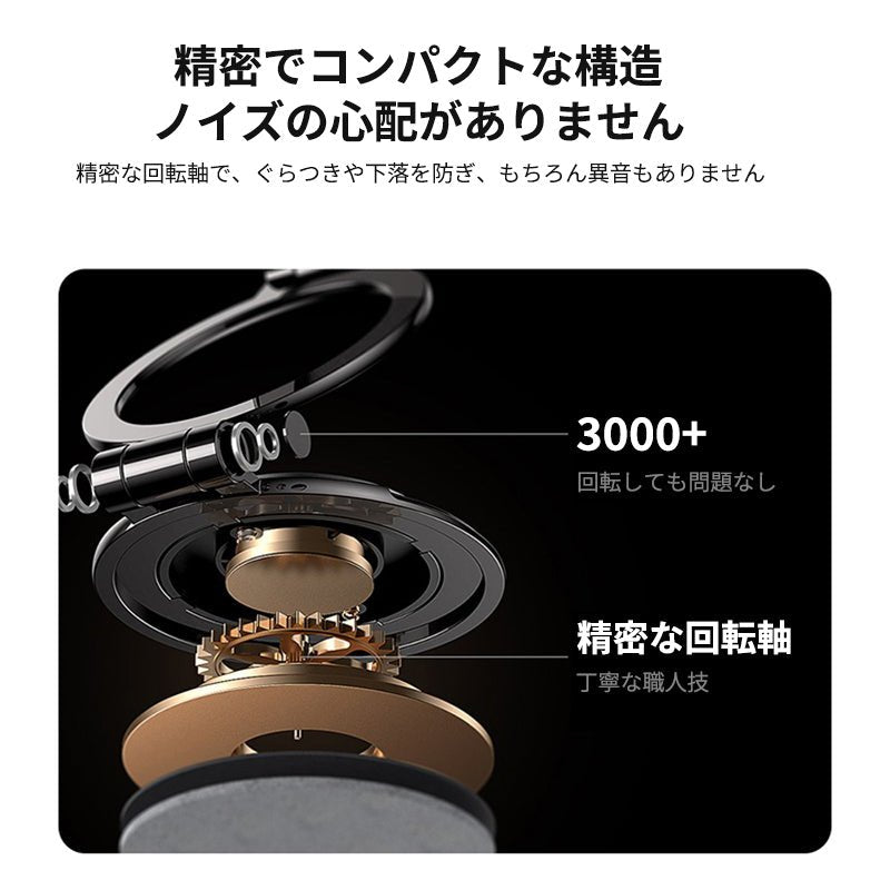 マグネット車載スマホホルダー超強力吸着 多角度調整 360°回転な台座 車用ホルダー 折りたたみ式 片手操作 安定 落ちない 全機種対応 - iCarCompanion