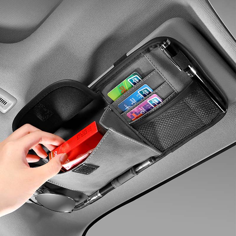 車用収納 サンバイザー収納 高級感 メガネ カードクリップ 多機能 実用性 多色 おしゃれ - iCarCompanion