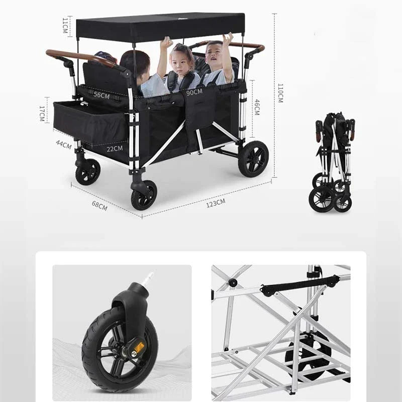 衝撃吸収性 キャンピングカー キャンピングトレーラー 安全性 簡単収納 大容量 ベビーカー - iCarCompanion