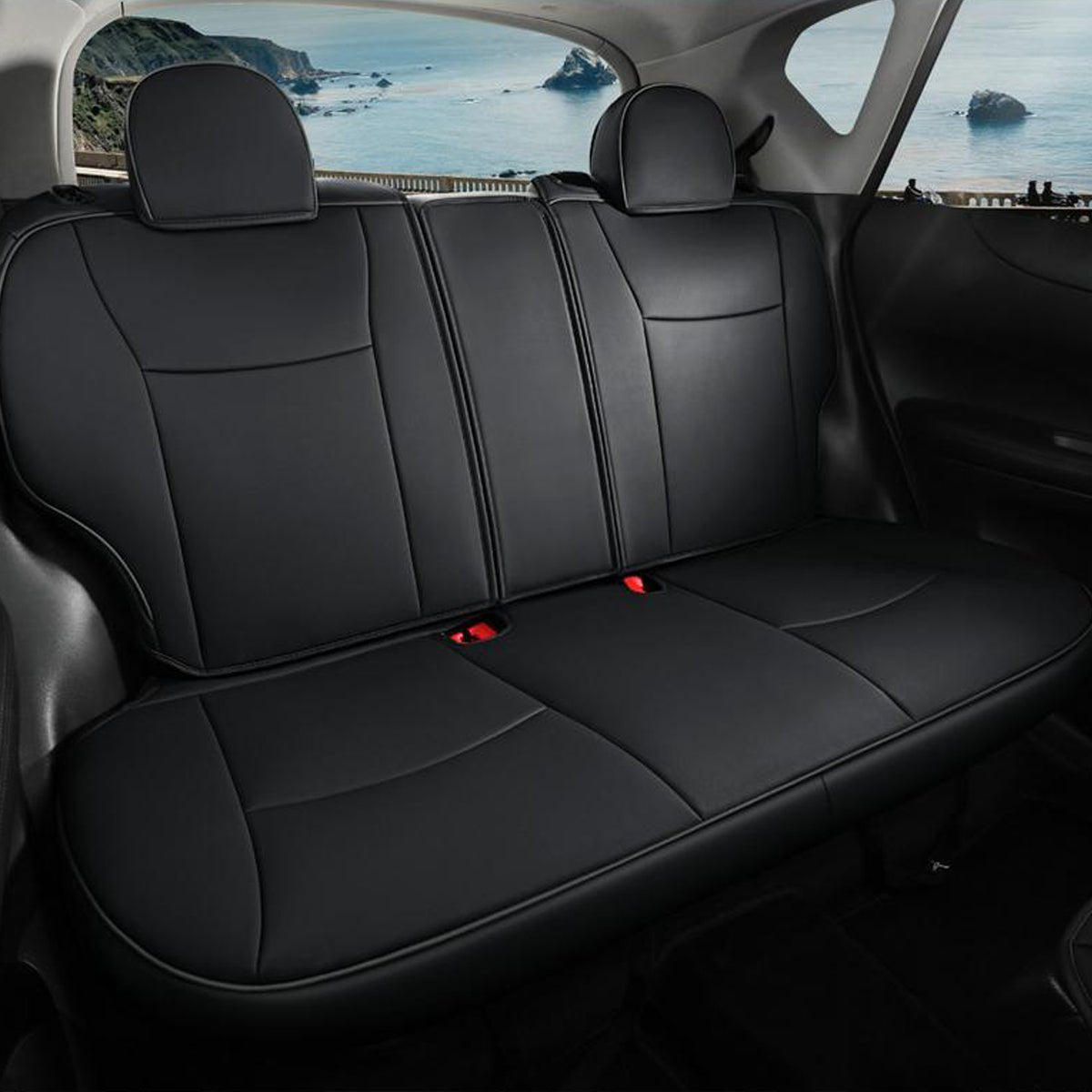 日産 ティーダ専用 耐久性 高級シートカバー4色 防水 おしゃれ カスタムロゴ 全席セット - iCarCompanion