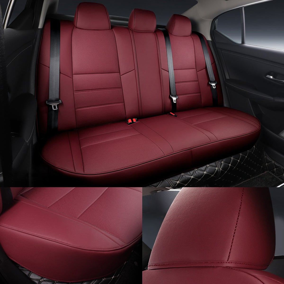 日産 シルフィ専用 防水レザー 高級シートカバー おしゃれ カスタムロゴ 4色 全席セット - iCarCompanion