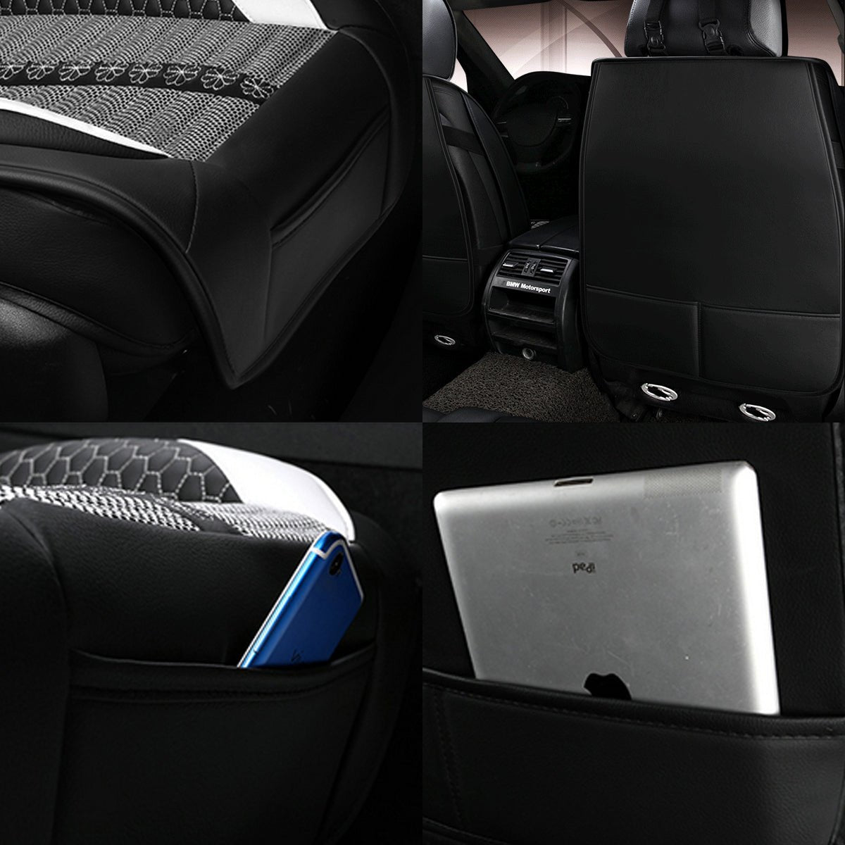 リネン製 汎用シートカバー フィット感抜群 4色 通気防水 耐摩耗性 軽/普自動車 SUV - iCarCompanion