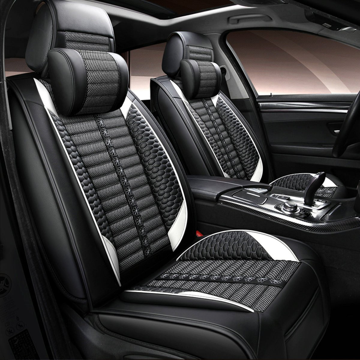 リネン製 汎用シートカバー フィット感抜群 4色 通気防水 耐摩耗性 軽/普自動車 SUV - iCarCompanion
