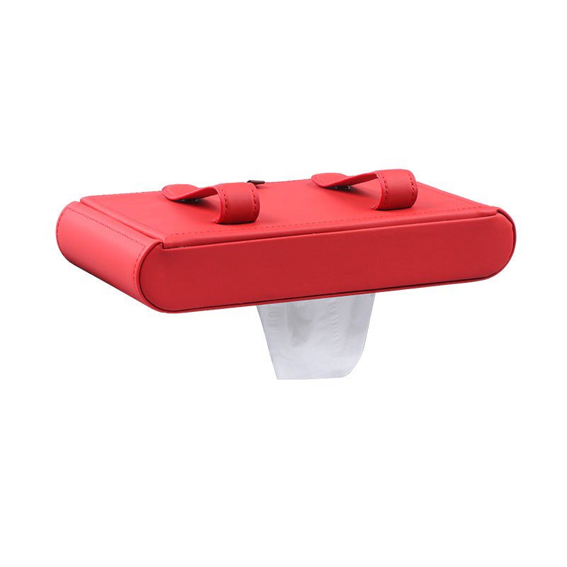 車用 ティッシュケース カバー カー 用品 アクセサリー PUレザー 革 箱 ティッシュ 取り付け簡単 車用品 家庭用便利グッズ 吊り下げ式 置き式 - iCarCompanion