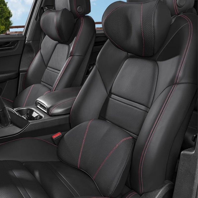 車 腰クッション 背もたれクッション 車ヘッドレスト ネックパッド 低反発 ファッション 長時間運転頚椎 腰サポート 通気性 調節可能 専用シートクッション | iCarCompanion