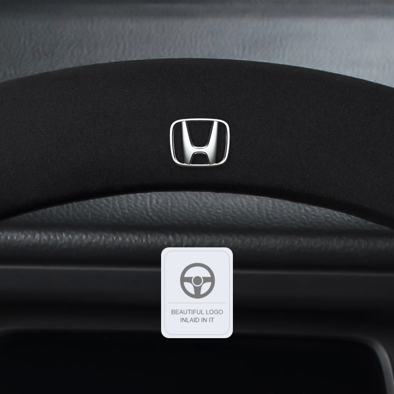HONDA ホンダ  本革 スエード ハンドルカバー 手触りよし 取り付け簡単 おしゃれ 36/38CM 専用ハンドルカバー | iCarCompanion