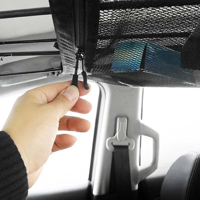 車用収納 釣り竿ラック 多機能 サンルーフ収納 しっかり 耐久 ネット・ポケット付き - iCarCompanion