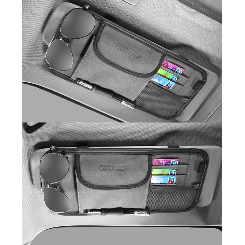 車用収納 サンバイザー収納 高級感 メガネ カードクリップ 多機能 実用性 多色 おしゃれ - iCarCompanion