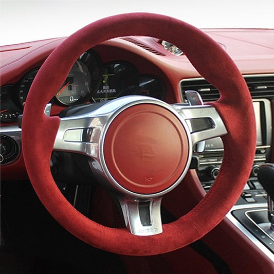 PORSCHE ポルシェ アルカンターラ 高級感 ハンドルカバー 編み込み オーダーメイド 専用ハンドルカバー | iCarCompanion