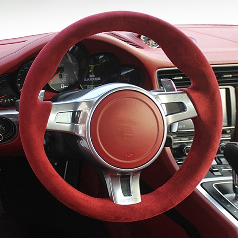 PORSCHE ポルシェ アルカンターラ 高級感 ハンドルカバー 編み込み オーダーメイド 専用ハンドルカバー | iCarCompanion