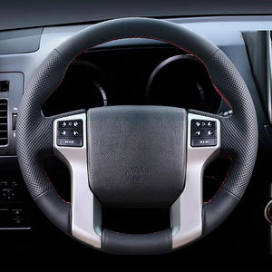 TOYOTA トヨタ 高級本革 編み込み式 ハンドルカバー フィット感抜群 四季汎用 滑り止め 専用ハンドルカバー | iCarCompanion
