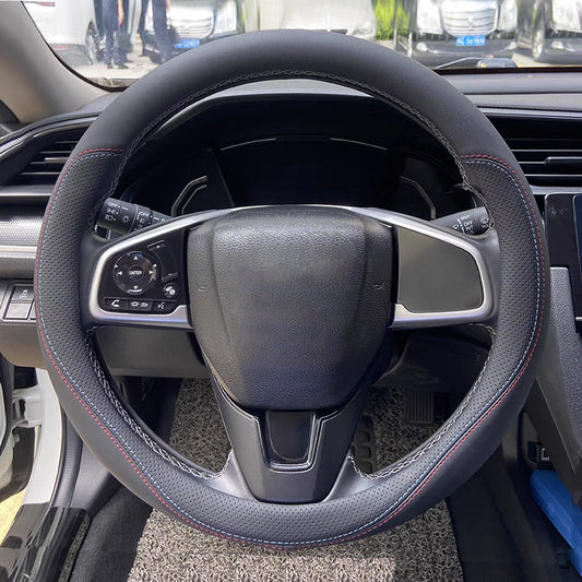 HONDA ホンダ 本革 高級感 ハンドルカバー スポーツ風 手触りよし 取り付け簡単 35~40CM 専用ハンドルカバー | iCarCompanion