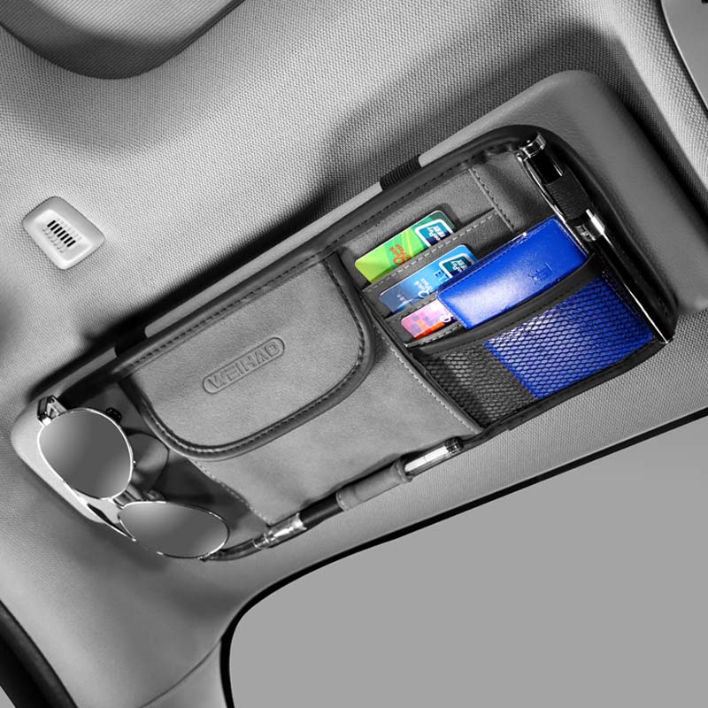 車用収納 サンバイザー収納 高級感 メガネ カードクリップ 多機能 実用性 多色 おしゃれ - iCarCompanion