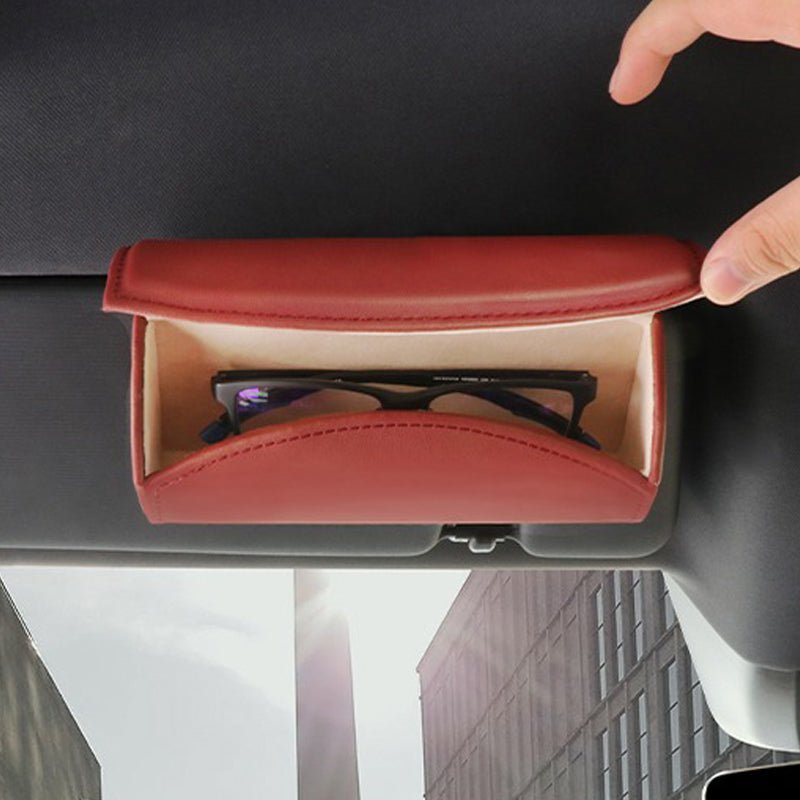 車載サングラス収納メガネボックス 取り付け簡単 サンバイザー 車用メガネケース 小物収納 - iCarCompanion