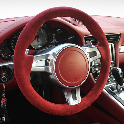 PORSCHE ポルシェ アルカンターラ 高級感 ハンドルカバー 編み込み オーダーメイド 専用ハンドルカバー | iCarCompanion