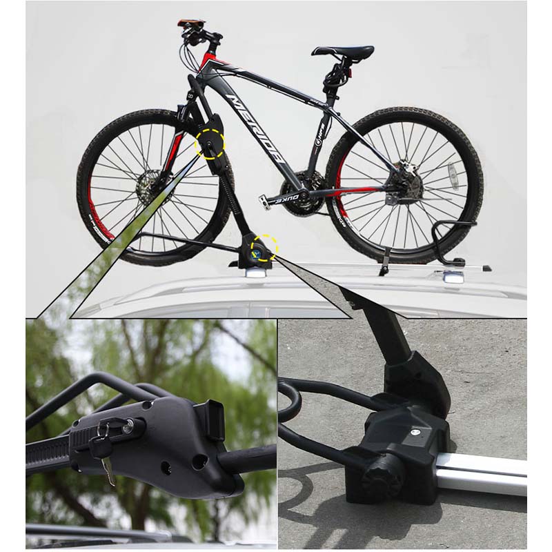 ルーフ自転車ラック 高級合金 四重固定 使いやすい ダブル盗難対策 サイクルキャリア - iCarCompanion