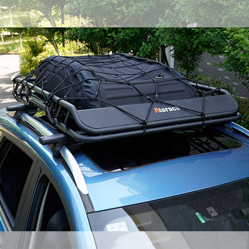 ルーフラック固定ロープ 高弾力 荷物ネット 頑丈 滑り止め ストラップ付き ベースキャリア - iCarCompanion