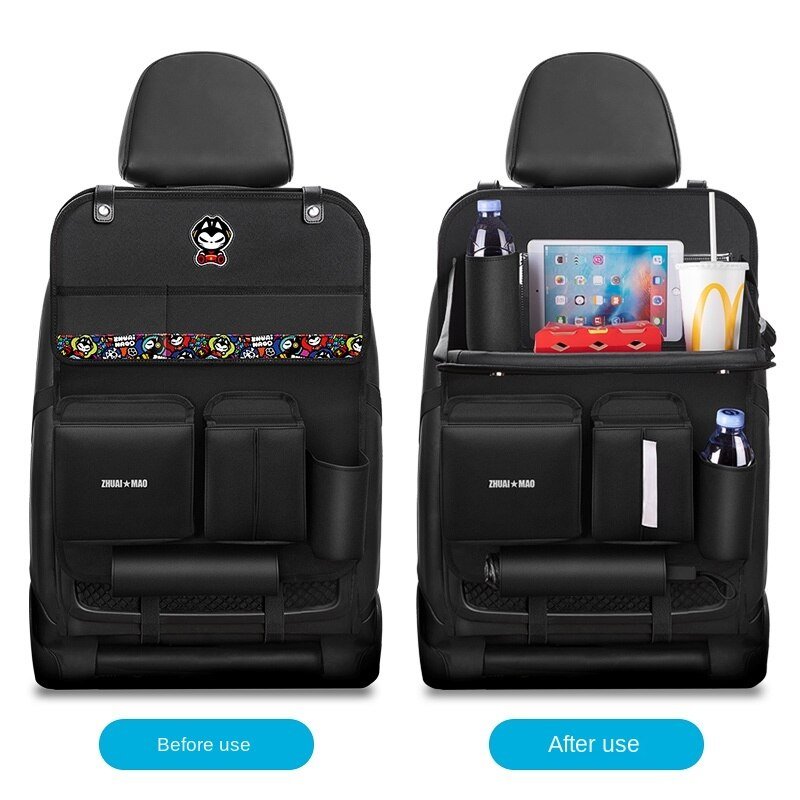 車のシートバック収納バッグハンギングバッグ子供用ダイニングテーブル車の背もたれ収納バッグ車の室内装飾用品Daquan - iCarCompanion