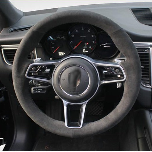 PORSCHE ポルシェ アルカンターラ 高級感 ハンドルカバー 編み込み オーダーメイド 専用ハンドルカバー | iCarCompanion