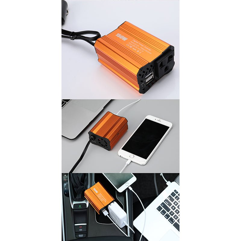 車載用インバーター 150W 12V 100V 修正正弦波 USBポート2口 コンバーター 防災用品 チャージャー | iCarCompanion