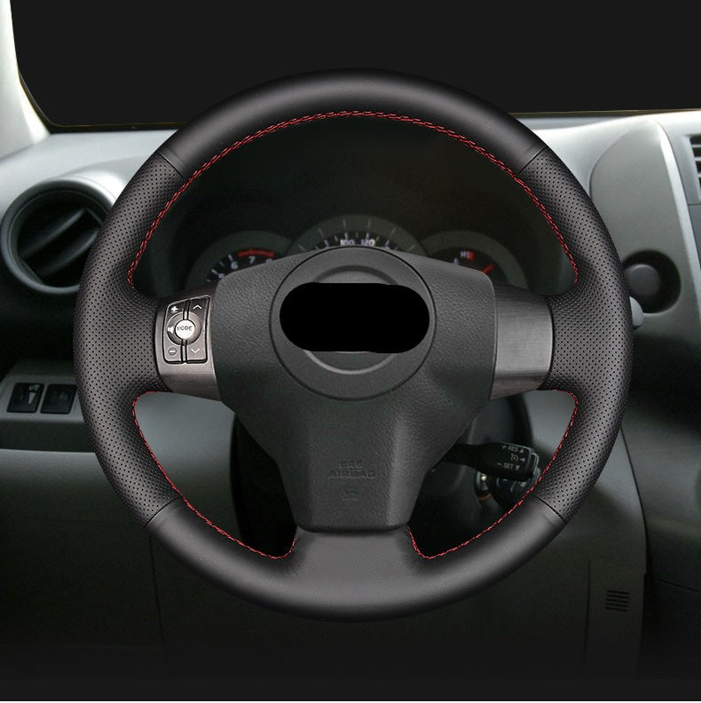 TOYOTA トヨタ RAV４ハンドルカバー  牛革 編み込み式 グリップ感抜群 柔らかい 専用ハンドルカバー | iCarCompanion