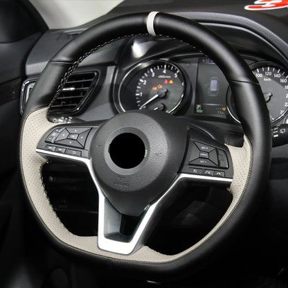 NISSAN日産 高級ハンドルカバー 本革 編み込み式 オーダーメイド スポーツ感 専用ハンドルカバー | iCarCompanion