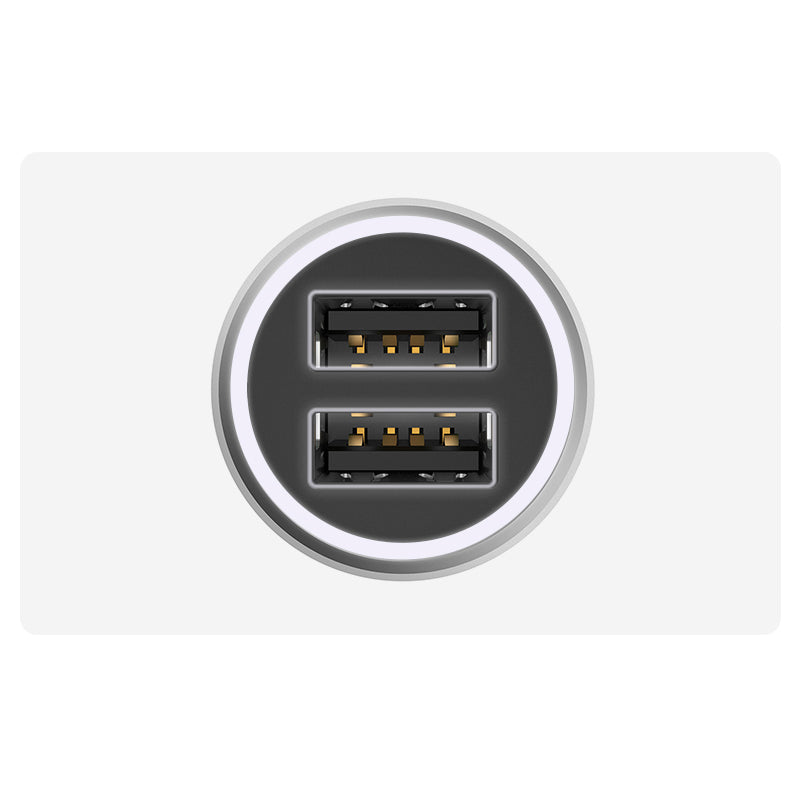 XIAOMI 36W 12V・24V カーチャージャー 急速充電 QC3.0 LEDライト コンパクト 車載充電器