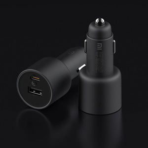 XIAOMI 36W 12V・24V カーチャージャー 急速充電 QC3.0 LEDライト コンパクト 車載充電器