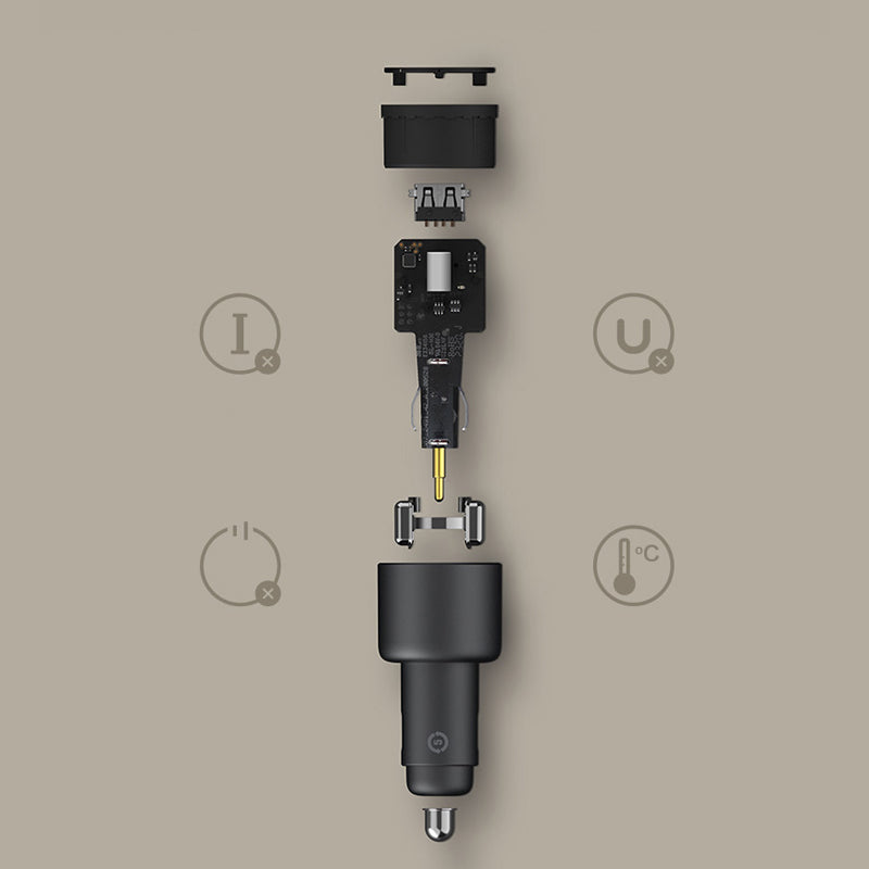 XIAOMI 36W 12V・24V カーチャージャー 急速充電 QC3.0 LEDライト コンパクト 車載充電器の商品画像 17