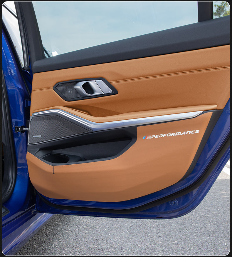 BMW New3シリーズドアキックパッドX4X3チェンジデコレーションアクセサリー325liカーインテリアレザー保護ステッカー
