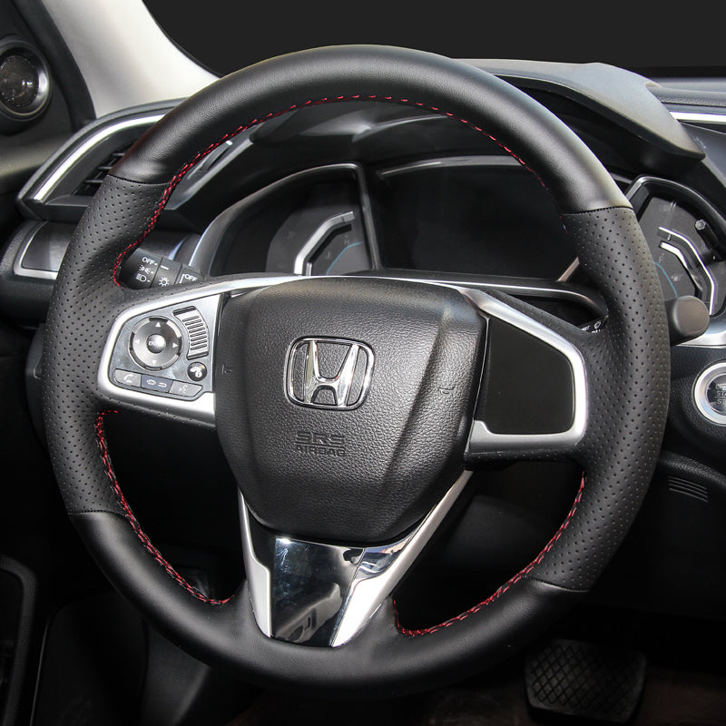 HONDA ホンダ 本革 グリップ感抜群 編み込み オーダーメイド ハンドルカバー 取り付け簡単 専用ハンドルカバー | iCarCompanion