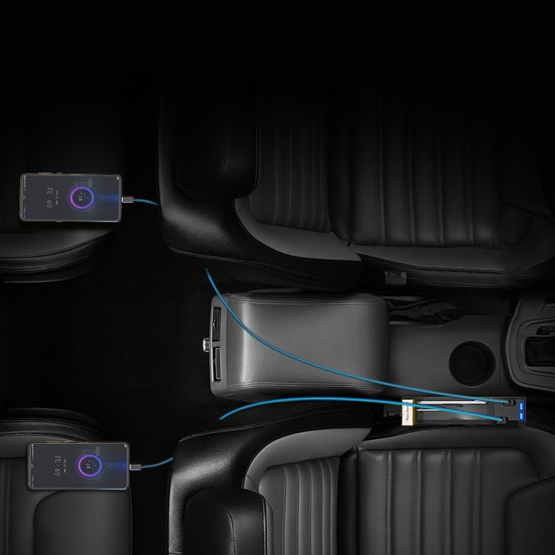 車用収納ボックス 隙間収納 スマホ充電 多機能 実用 便利 シートポケット ギャップ収納 - iCarCompanion